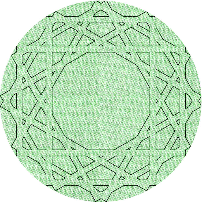 Square Patterned Mint Green Rug, pat2663grn