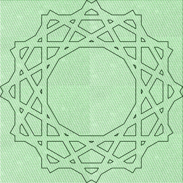 Round Patterned Mint Green Rug, pat2663grn