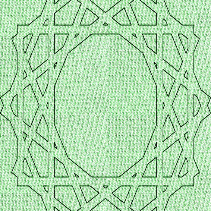 Machine Washable Transitional Mint Green Rug, wshpat2663grn