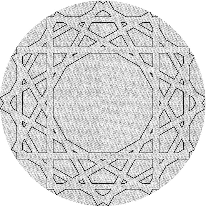 Square Patterned Platinum Gray Rug, pat2663gry