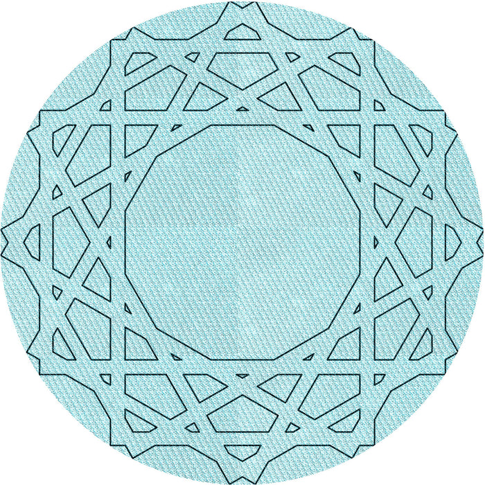 Square Patterned Electric Blue Rug, pat2663lblu