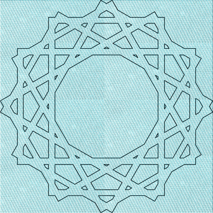 Round Machine Washable Transitional Electric Blue Rug, wshpat2663lblu