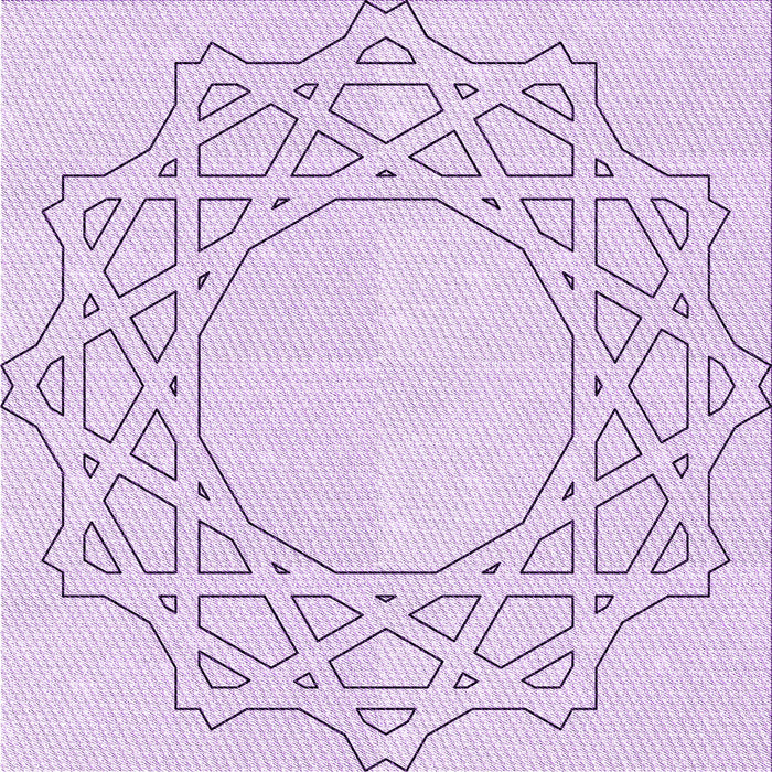 Round Patterned Bright Lilac Purple Rug, pat2663pur