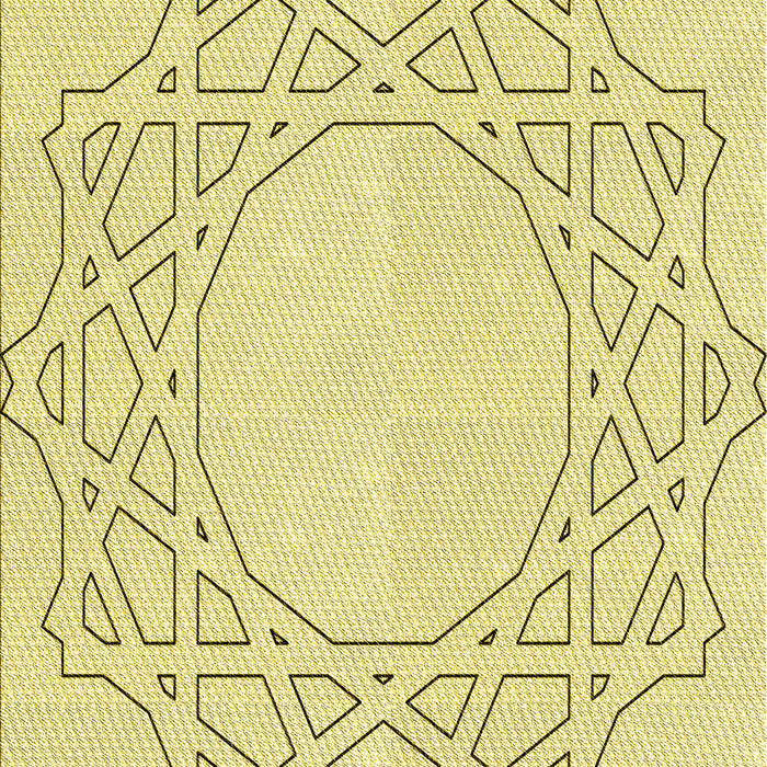 Patterned Yellow Rug, pat2663yw