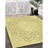 Patterned Yellow Rug, pat2663yw