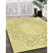 Patterned Yellow Rug in Family Room, pat2663yw