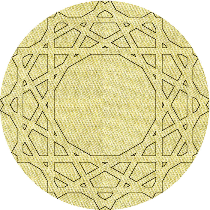 Square Machine Washable Transitional Yellow Rug in a Living Room, wshpat2663yw