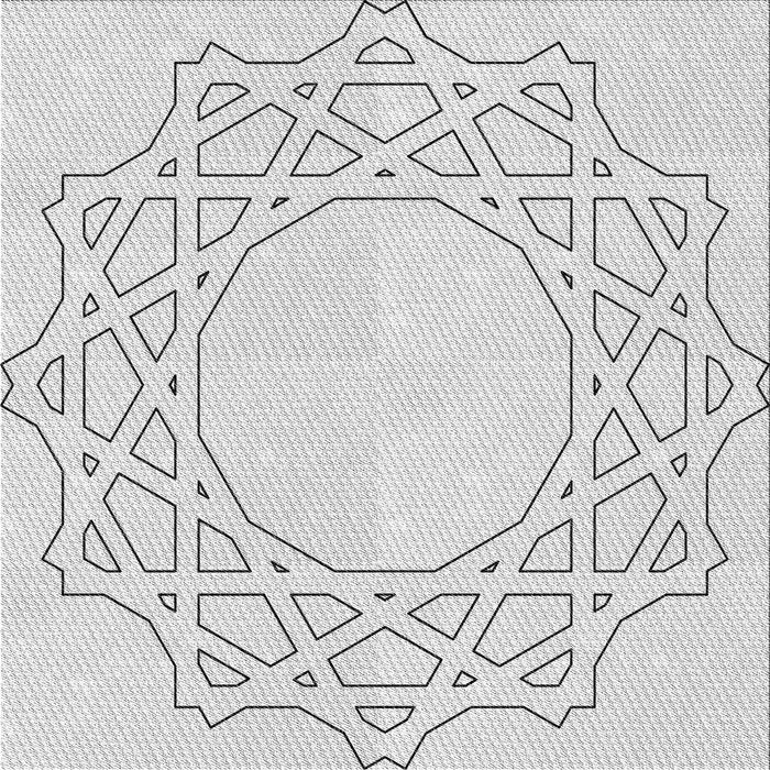 Square Patterned Gunmetal Gray Novelty Rug, pat2663