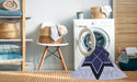 Machine Washable Transitional Blue Rug in a Washing Machine, wshpat2664blu