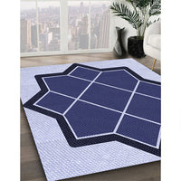 Patterned Blue Rug, pat2664blu