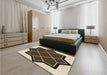 Patterned Bakers Brown Rug in a Bedroom, pat2664brn