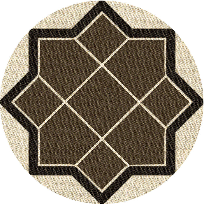 Square Patterned Bakers Brown Rug, pat2664brn
