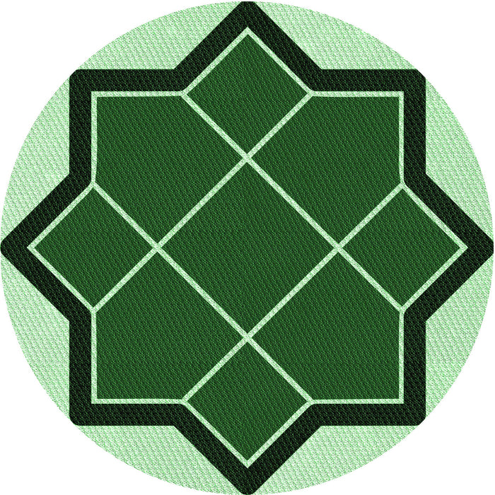 Square Machine Washable Transitional Deep Emerald Green Rug in a Living Room, wshpat2664grn