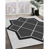 Patterned Platinum Silver Gray Rug, pat2664gry