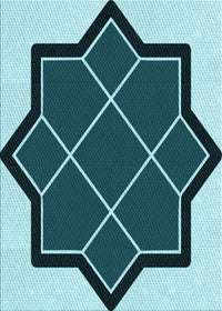 Machine Washable Transitional Medium Teal Green Rug, wshpat2664lblu