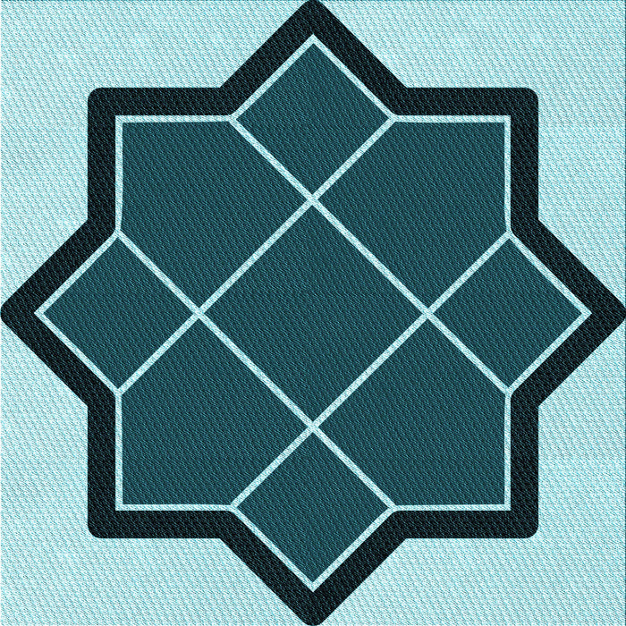 Round Patterned Medium Teal Green Rug, pat2664lblu