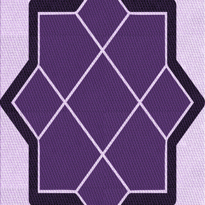 Machine Washable Transitional Purple Rug, wshpat2664pur
