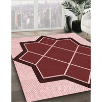 Patterned Pastel Pink Rug, pat2664rd