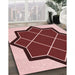 Patterned Pastel Pink Rug in Family Room, pat2664rd