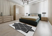 Machine Washable Transitional Charcoal Black Rug in a Bedroom, wshpat2664