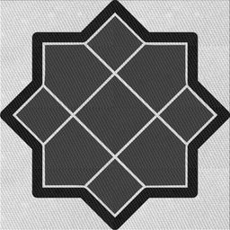 Square Patterned Charcoal Black Novelty Rug, pat2664