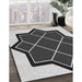 Patterned Charcoal Black Novelty Rug in Family Room, pat2664