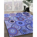 Patterned Denim Blue Rug in Family Room, pat2665blu