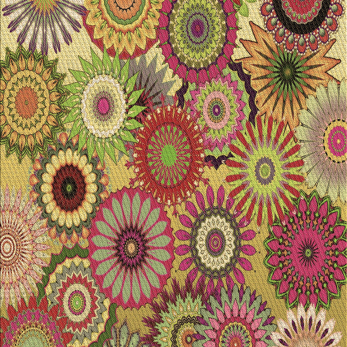 Patterned Metallic Gold Rug, pat2665brn