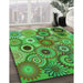 Machine Washable Transitional Seaweed Green Rug in a Family Room, wshpat2665grn