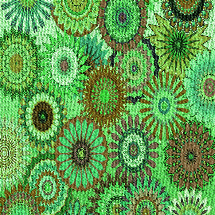 Machine Washable Transitional Seaweed Green Rug, wshpat2665grn