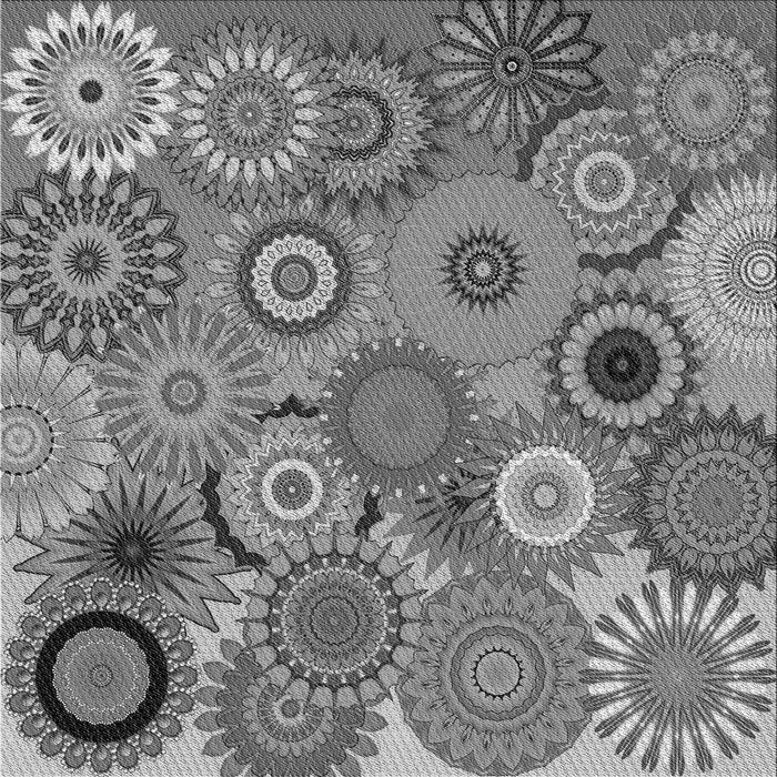 Round Patterned Gray Rug, pat2665gry