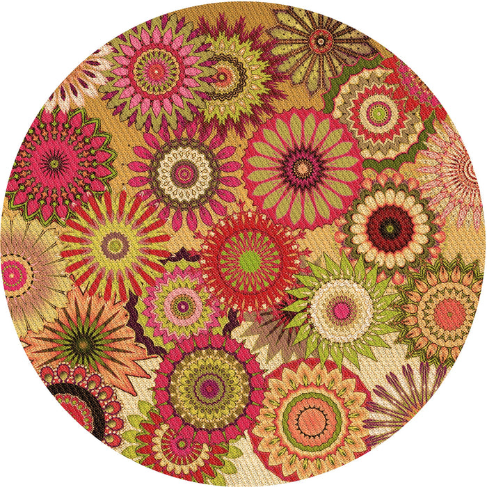 Square Machine Washable Transitional Yellow Rug in a Living Room, wshpat2665org