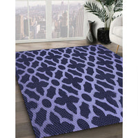 Patterned Medium Slate Blue Rug, pat2666blu