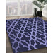 Patterned Medium Slate Blue Rug in Family Room, pat2666blu