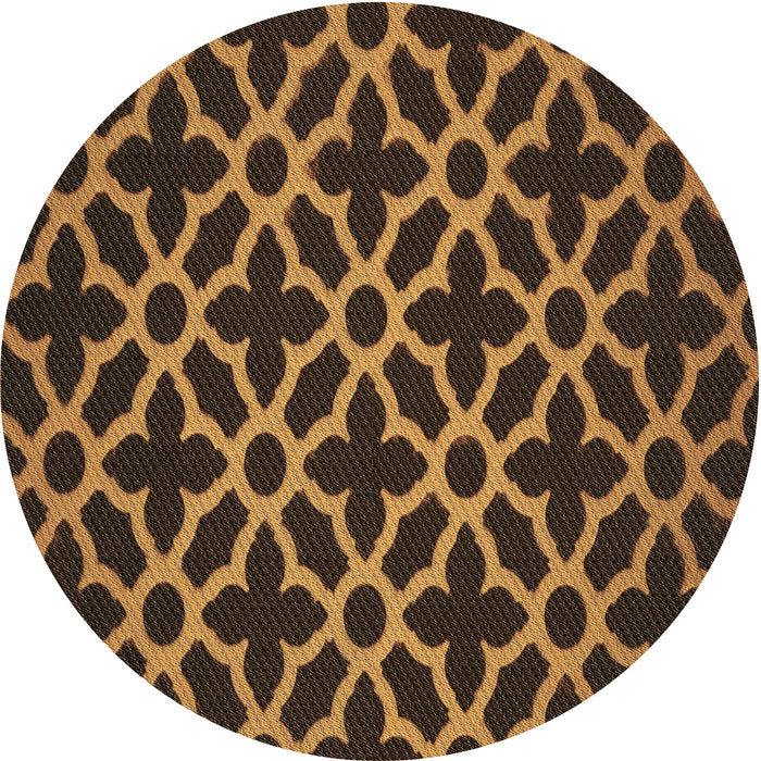 Square Patterned Black Brown Rug, pat2666brn