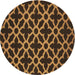 Square Patterned Black Brown Rug, pat2666brn