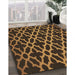 Patterned Black Brown Rug in Family Room, pat2666brn