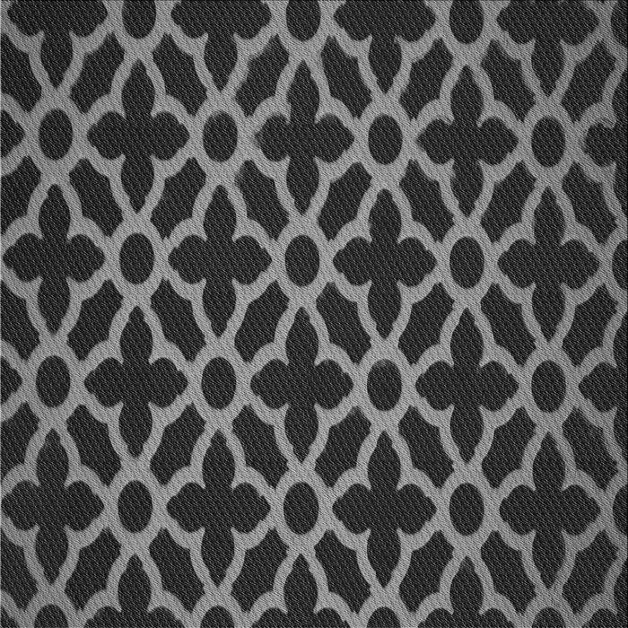 Round Patterned Charcoal Black Rug, pat2666gry