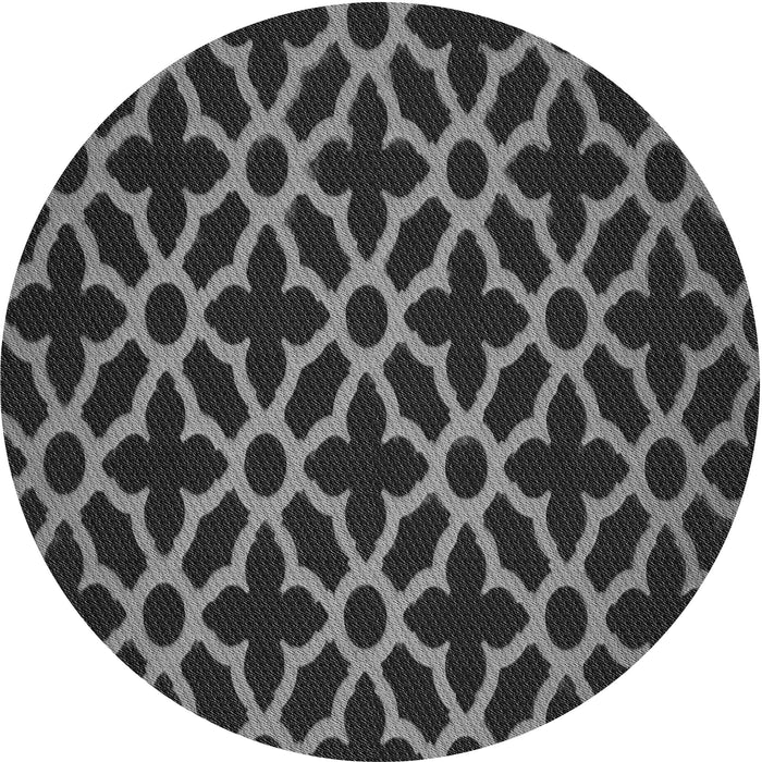 Square Patterned Charcoal Black Rug, pat2666gry