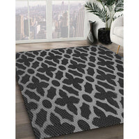 Patterned Charcoal Black Rug, pat2666gry