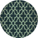 Square Patterned Deep Teal Green Rug, pat2666lblu