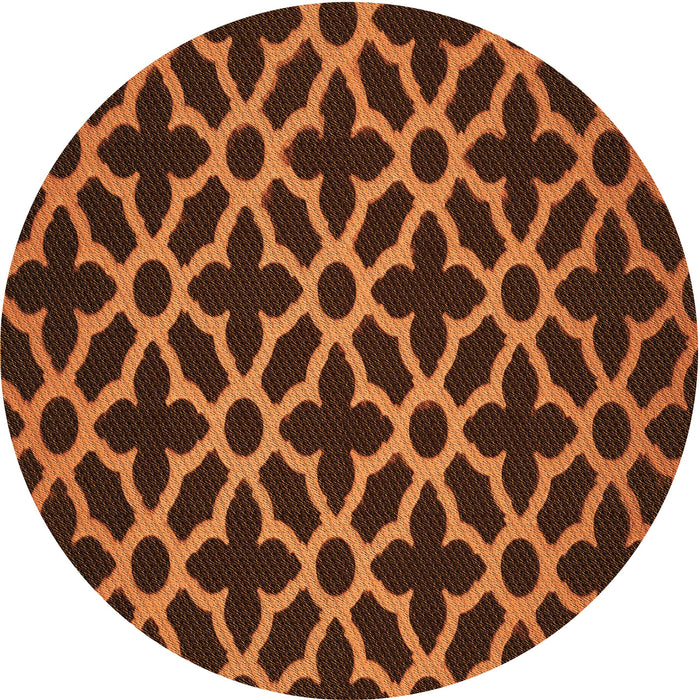 Square Patterned Orange Rug, pat2666org