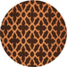 Square Patterned Orange Rug, pat2666org