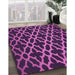 Patterned Dark Purple Rug in Family Room, pat2666pur