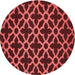 Square Patterned Red Rug, pat2666rd