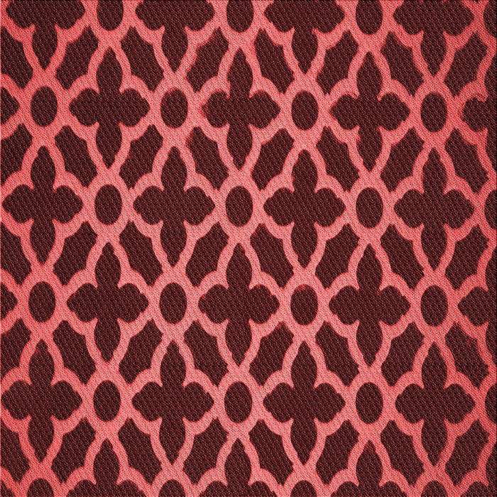 Round Patterned Red Rug, pat2666rd