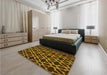 Patterned Red Rug in a Bedroom, pat2666yw