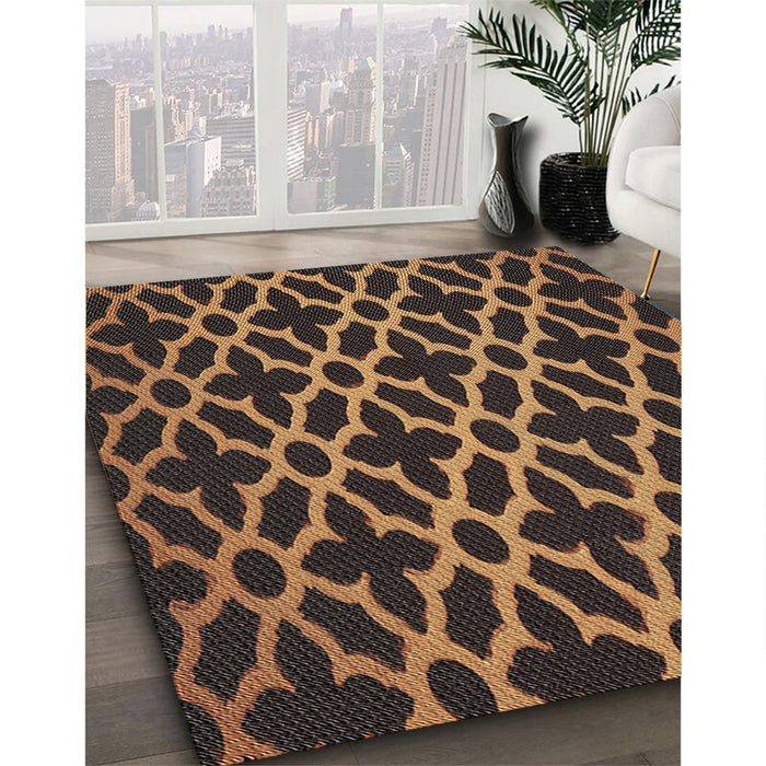 Machine Washable Transitional Black Brown Rug in a Family Room, wshpat2666