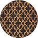 Sideview of Patterned Black Brown Novelty Rug, pat2666