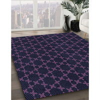 Patterned Midnight Gray Rug, pat2667blu